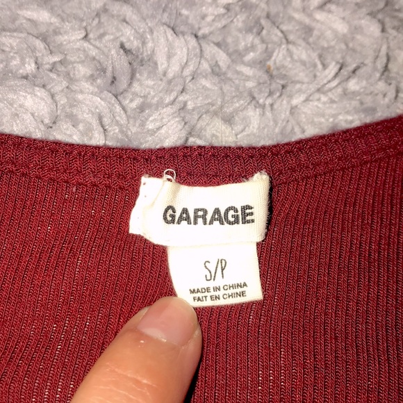 Garage Burgundy Crop Top - Picture 2 of 3